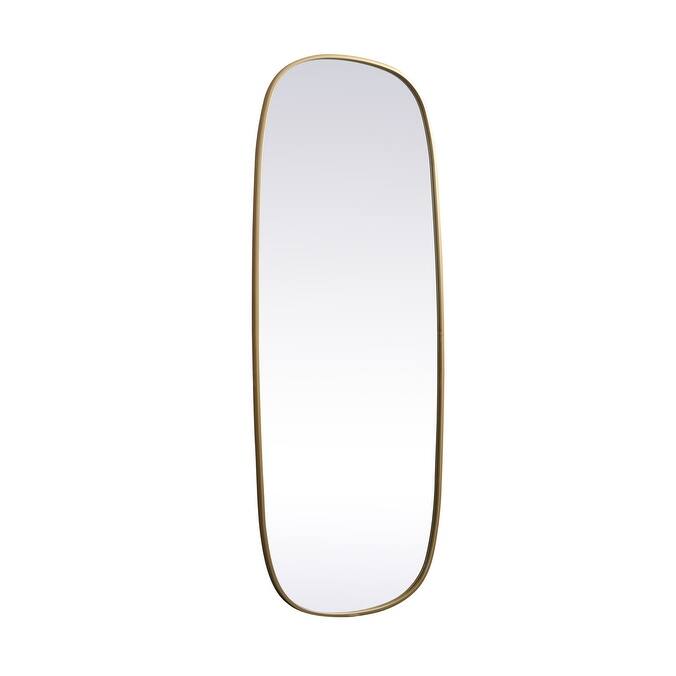 Indigo Home Metal Frame Oval Mirror 24x60 Inch