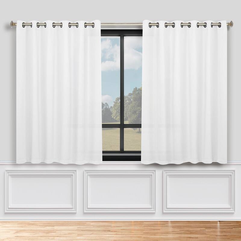 Superior Solid Machine Washable Room Darkening Grommet Blackout Curtains, Set of 2