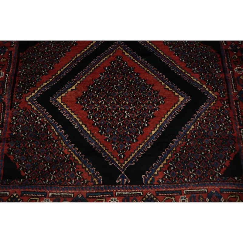 Hand Knotted Oriental 100% Wool Carpet Traditional Geometric Oranges & Rust Afshar Area Rug - 5' 5'' X 4' 3''