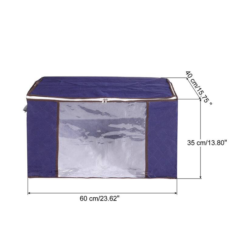 Clothes Organizer Comforters Storage Bag Clothing Storage Box 3pcs - Dark Blue