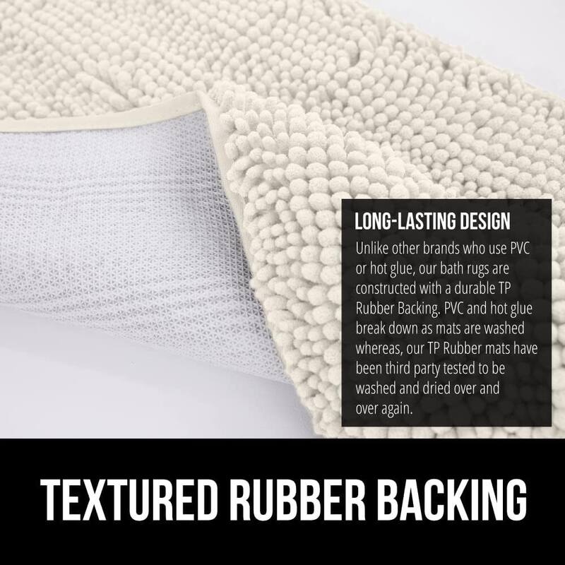 Thick Soft Absorbent Chenille, Rubber Backing