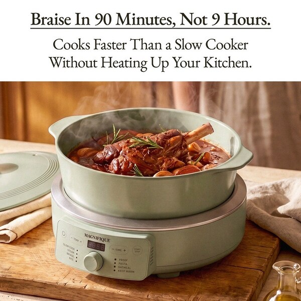 5 qt 8-in-1 Round Claypot Multi-Cooker for Family Dinner, Non