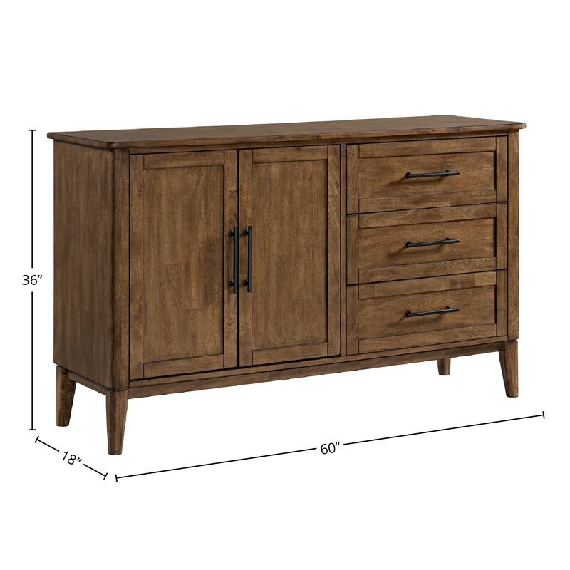 Koloa 60" 3-Drawer Server, Honey