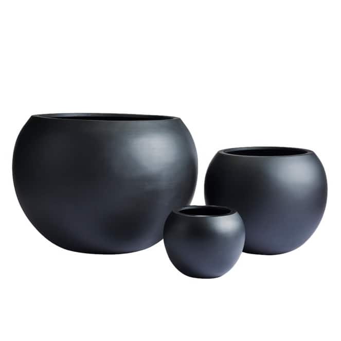 DreamPatio Riverside Fiberstone Modern Sphere Planter for Indoor/Outdoor