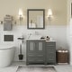 preview thumbnail 1 of 28, Vanity Art 36" Single Sink Bathroom Vanity Set with Engineered Marble Top and Free Mirror - 36 W X 18.5 D X 31.1 H Grey