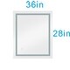 preview thumbnail 1 of 5, 36x28 Inch LED Lighted Makeup Mirror For Bathroom Vanity With Touch Bottom Ultra-Thin Wall Mounted Mirror