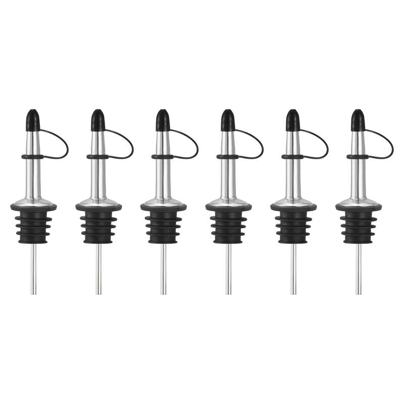 6pcs Stainless Steel Liquor Pourer Flow Wine Bottle Pour Spout, Silver