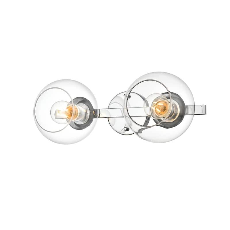 Roger 1 Light Black and Clear Bath Sconce