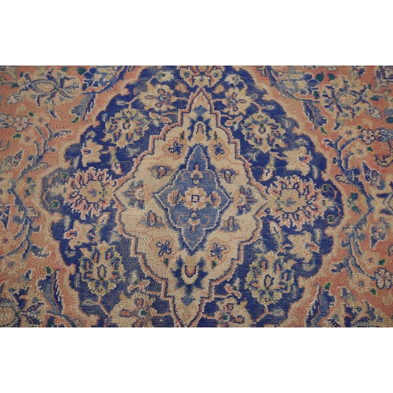 Mashad Vintage Persian Area Rug Hand-Knotted Wool Carpet - 6'6" x 9'8"