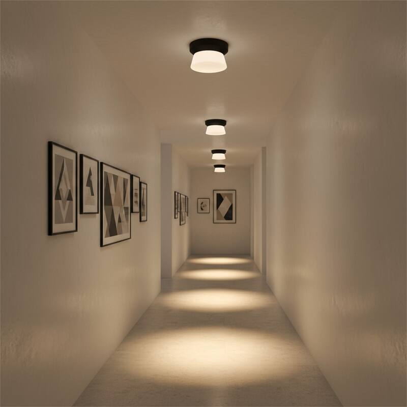 7 inch Black Integrated LED Flush Mount - Black