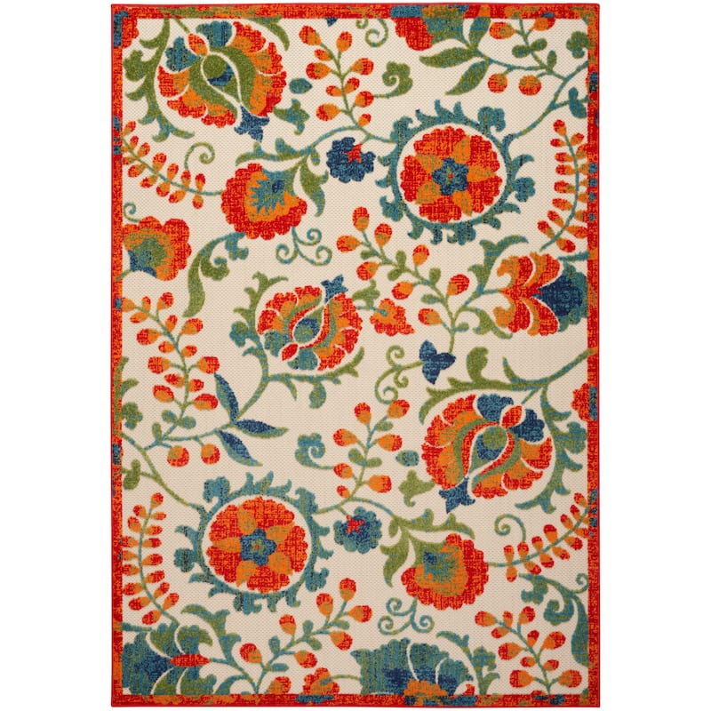 Nourison Alice Indoor/Outdoor Floral Area Rug - 6' x 9' - Red/Multicolor