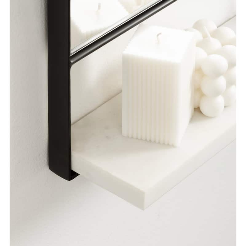 Kate and Laurel Chadwin Rectangle Wall Mirror with Shelf - 20x4x34