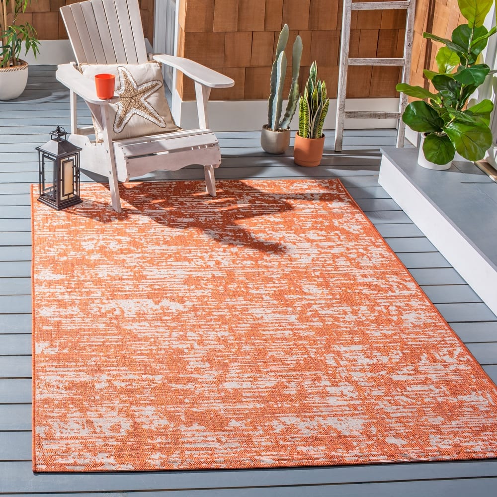 SAFAVIEH Courtyard Simcha Abstract Indoor/ Outdoor Waterproof Patio Backyard Rug