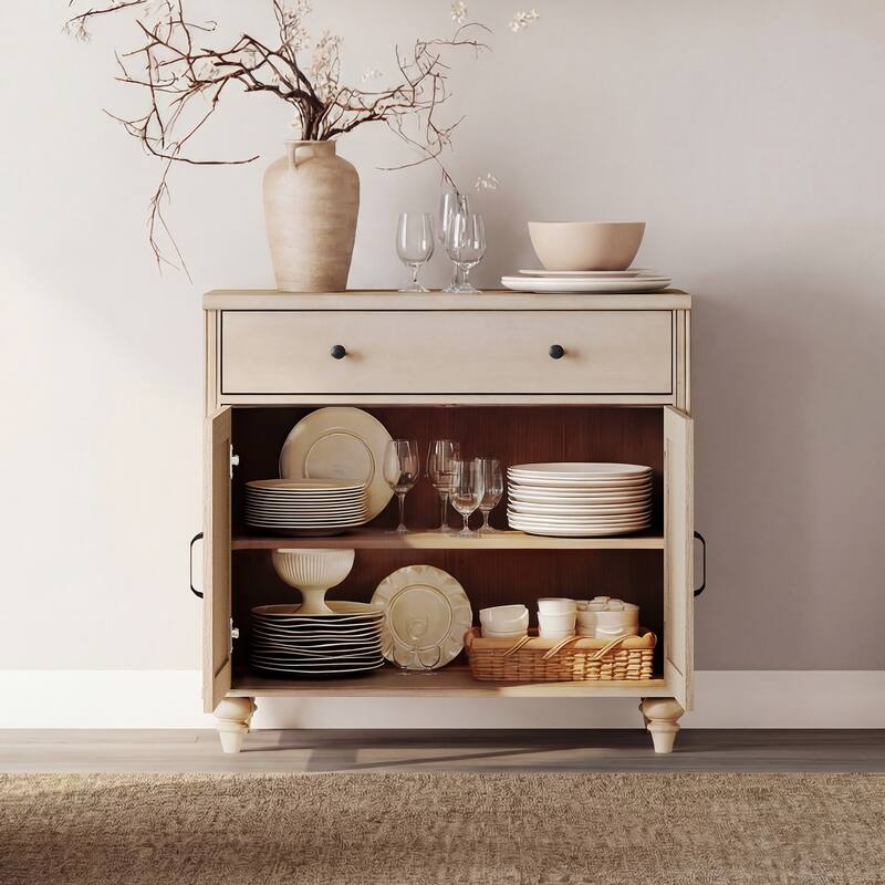 Light Beige Bookcase with Doors, Large Wood Farmhouse Book Case Shelf