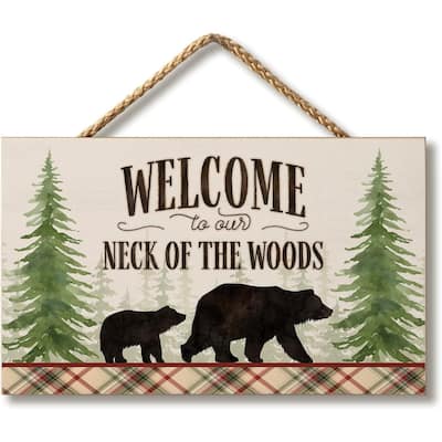 Neck of The Woods Decorative Hanging Wood Sign 9.5” by 5.75”