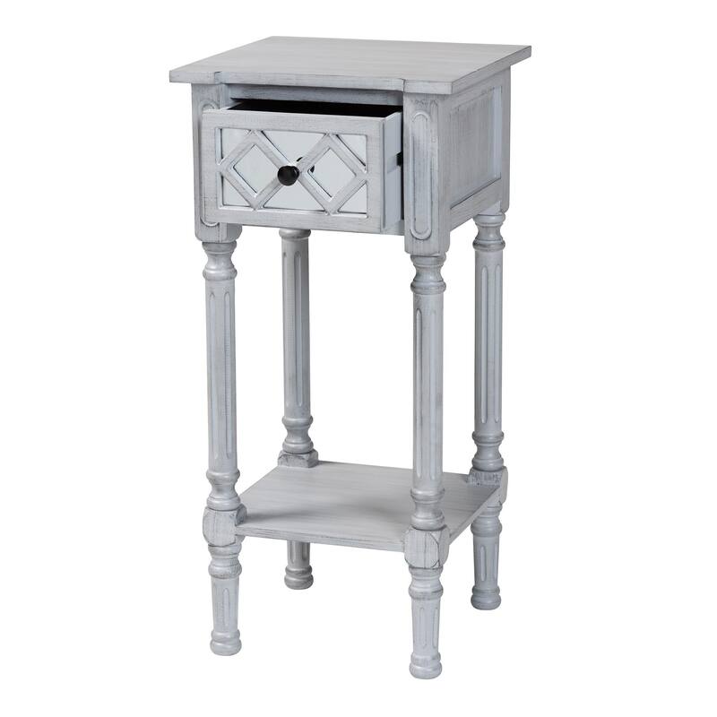 Gellert Classic and Traditional Grey Finished Wood 1-Drawer End Table