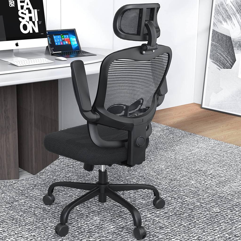 LANDOMIA Ergonomic LANDOMIA Ergonomic Mesh Chair Ergonomic Desk Chair with Flip up Arms 1 Piece