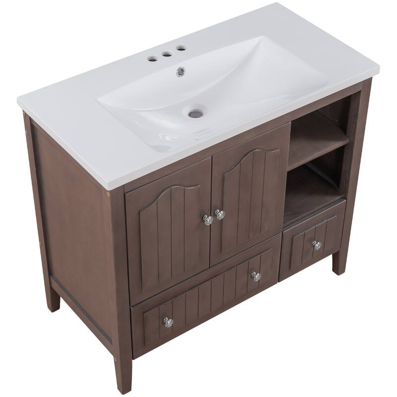 36" Bathroom Vanity with Solid Wood Frame