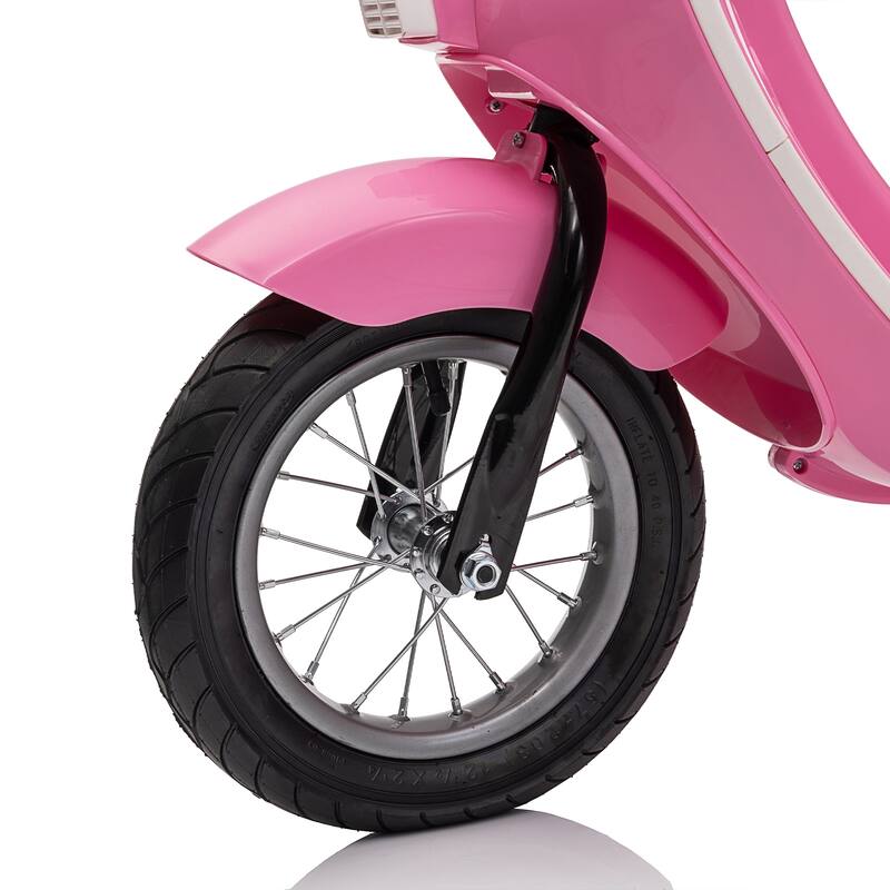 24V 250W Powerful Electric Scooter W/12" Air-Filled Tires,Hand Accelerator & Brake,Dual Rear Suspension,High/Low Speed