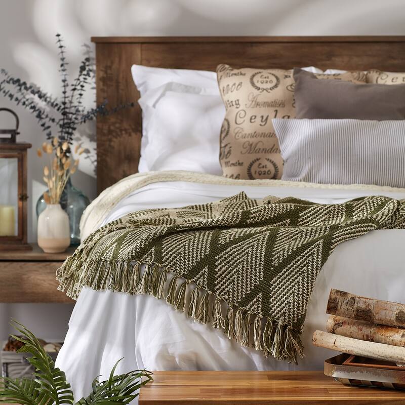 DII Natural Tone Multi Diamond Throw