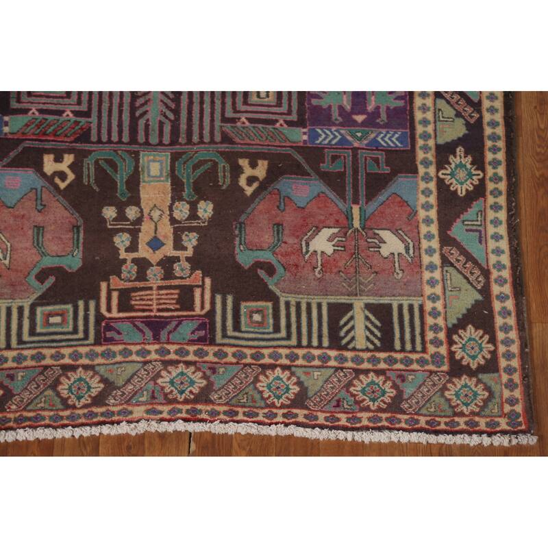 Over-Dyed Ardebil Persian Vintage Area Rug Handmade Wool Carpet - 4'10" x 9'7"