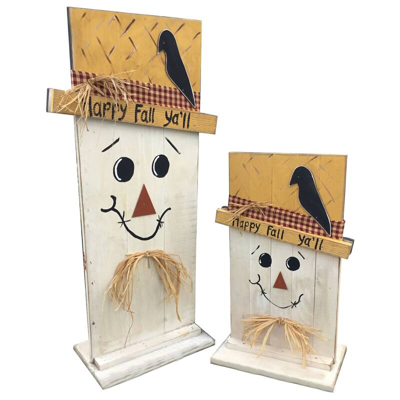 Two-Sided Scarcrow and Jolly Snowman Decoration