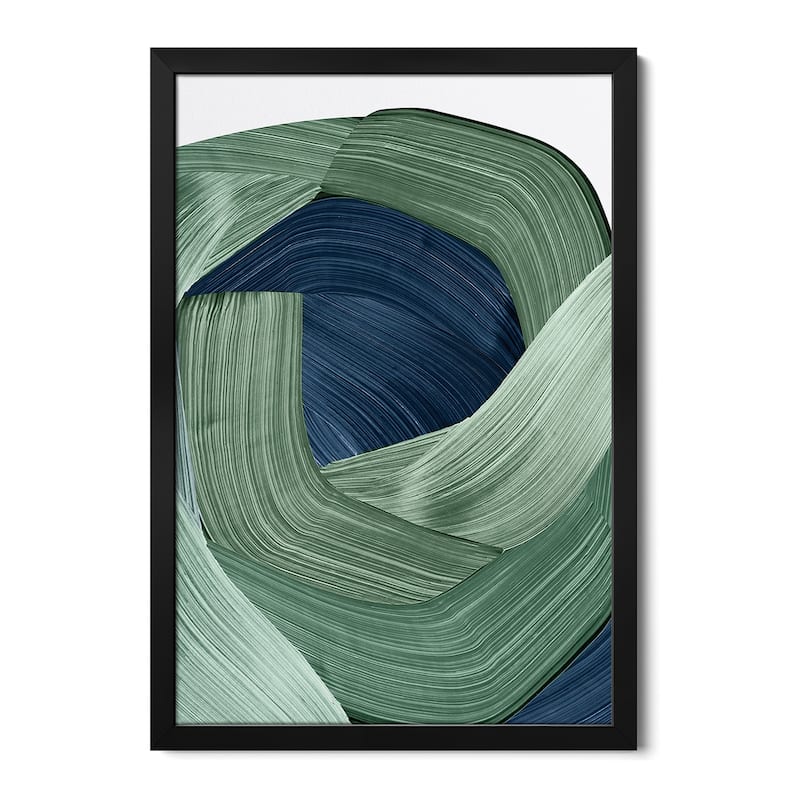 Harmonious Green II Premium Framed Poster by PI Studio - Black - 32x24x1