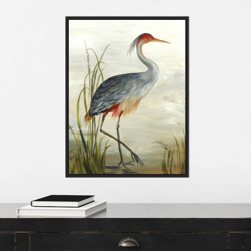 Canvas Art Framed 'Grey Heron' by Aimee Wilson