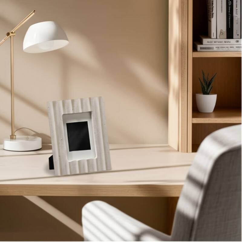 Marble Wood Picture Frame Wavy Texture Valencia Style - 1" Ivory