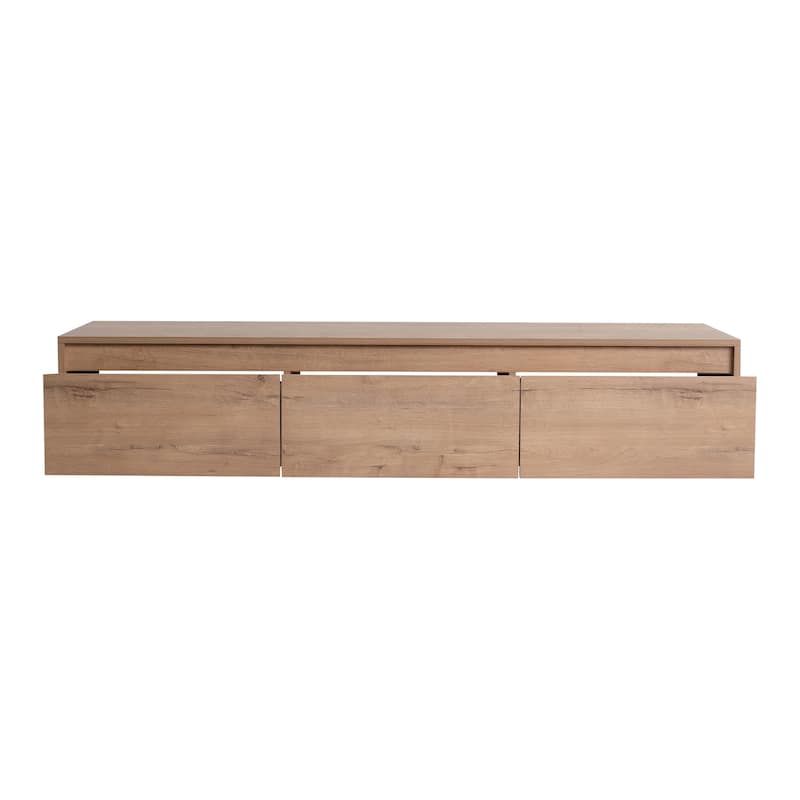 60 Inch Wall Mounted Bathroom Vanity without Sink, Bathroom Cabinet with 3 Soft-Close Drawers