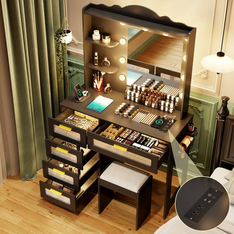 Makeup Vanity with 3 Lighting Colors