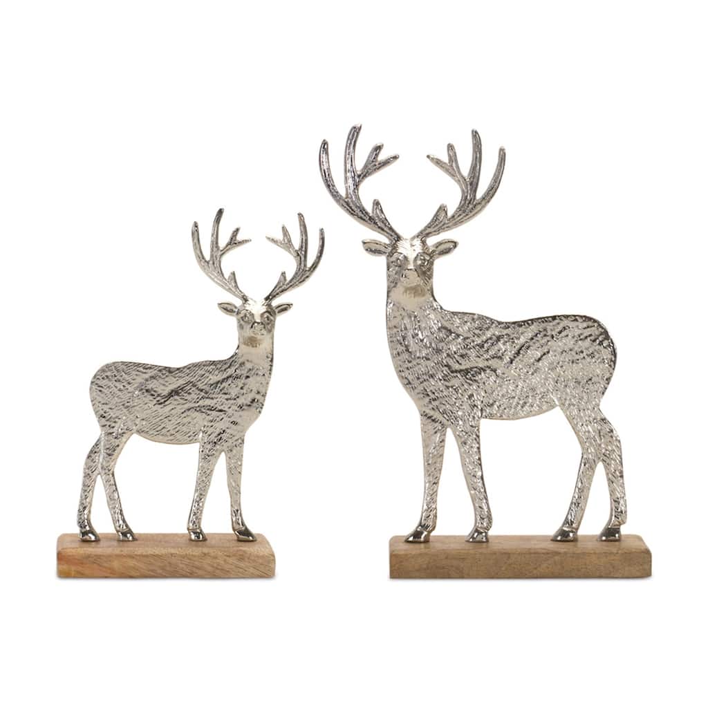 Deer Christmas Tabletop Decorations - 10.5" - Set of 2