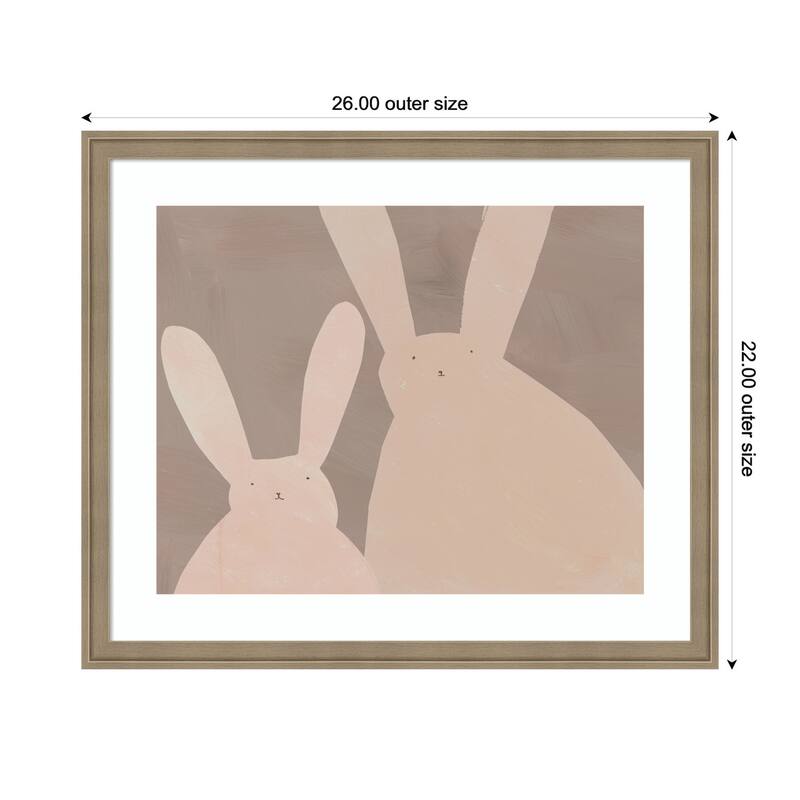 Kate and Laurel Bunny Mama and Baby II by Alicia Abla Framed Wall Art Print