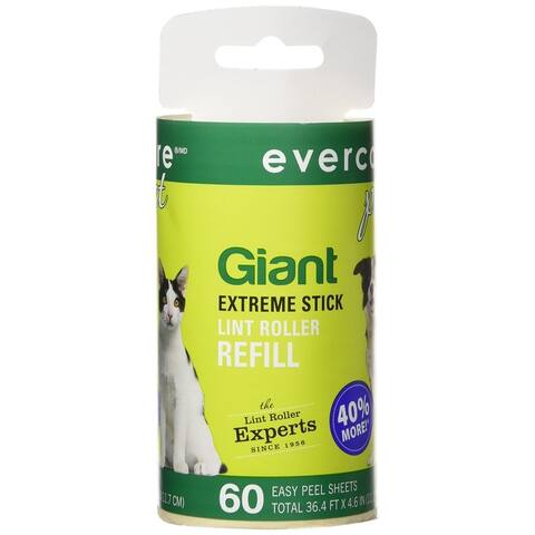 Evercare Pet Hair Extra Sticky Lint Roller Refill With 60 Layer Easy Peel Sheets