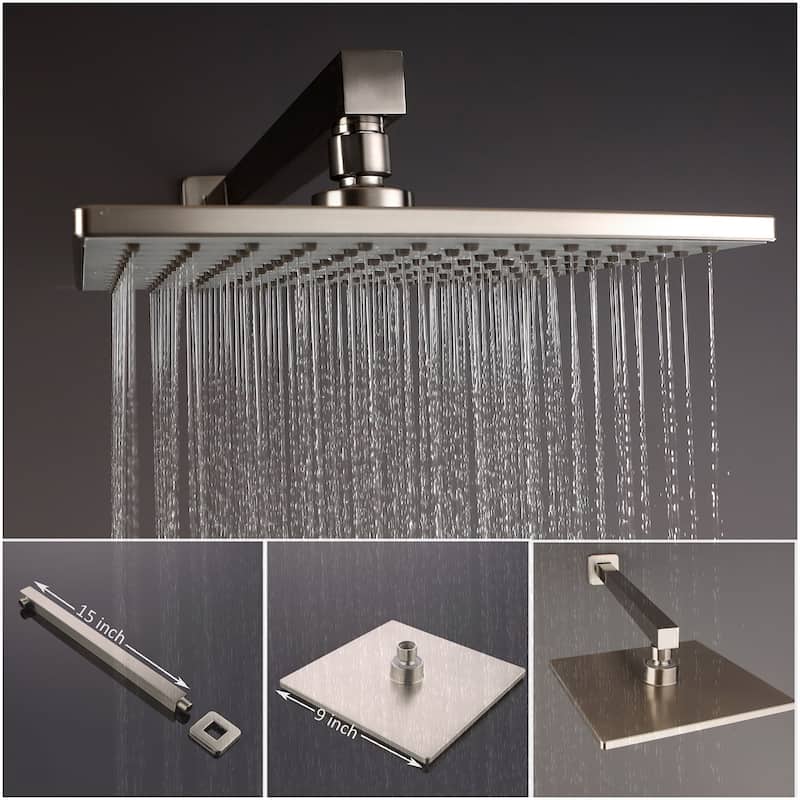 CLihome Single-Handle 1-Spray Square Shower Faucet - 9"