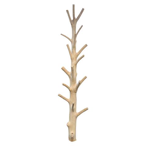 Lily's Living Mangosteen Decorative Half Tree Wall Coat Rack, 77 Inch Tall, Natural Wood Finish (Size Vary, No Two Are The Same)