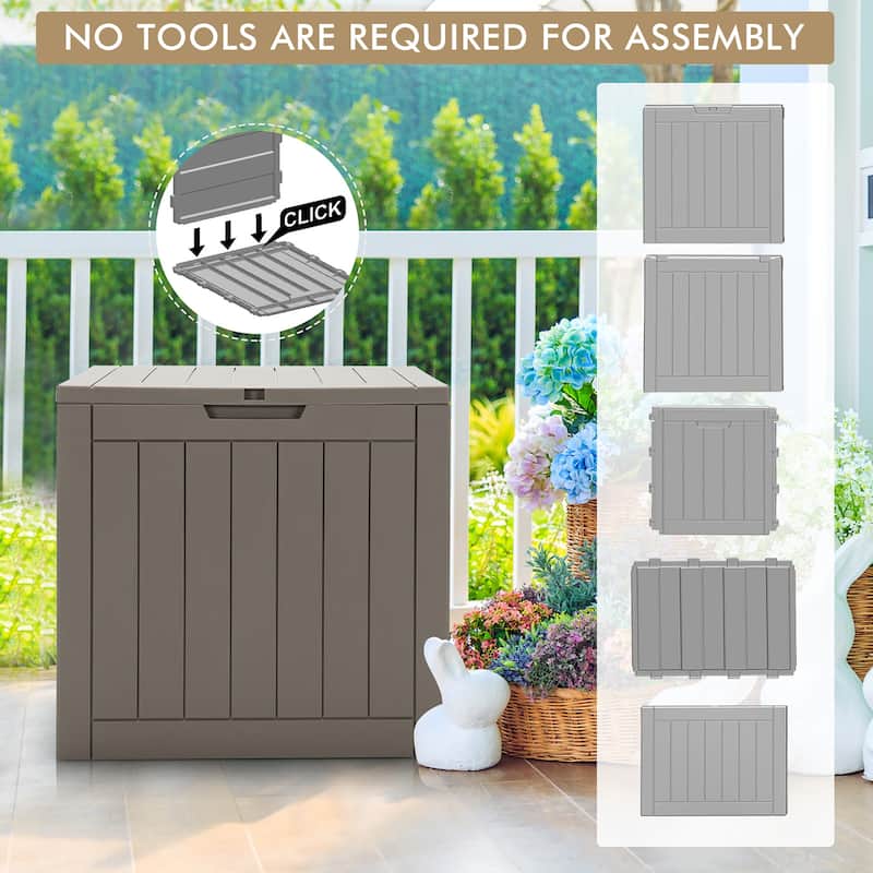 Costway 30 Gallon Deck Box Storage Container Seating Tools - See Details