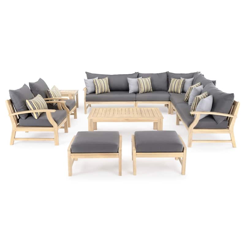 Kooper 11 Piece Sunbrella Outdoor Patio Estate Collection - Charcoal Grey