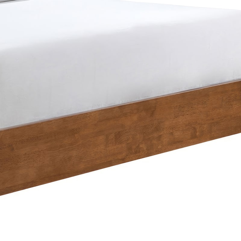 Furniture of America Beau Midcentury Walnut Wood Platform Bed