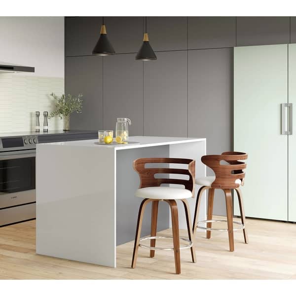 slide 2 of 56, Carson Carrington Cranagh 24" Upholstered Counter Stools (Set of 2)