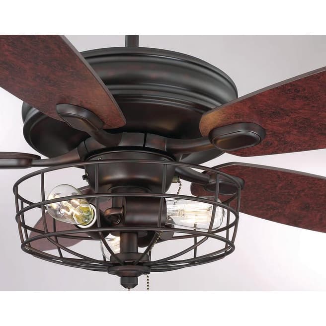 Meridian M2006 52" Industrial Indoor Ceiling Fan - Light Kit Included