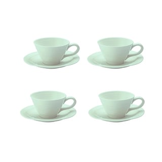 Portmeirion Sophie Conran Teacup and Saucer Set of 4 - 8 Ounce