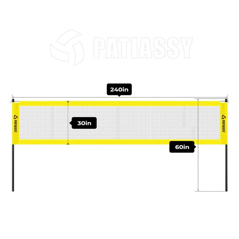 Patiassy Portable Badminton Net Set for Backyard&Lawn Beach Family Games