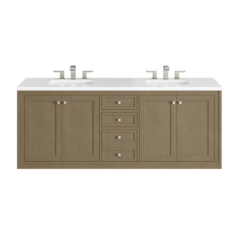 Chicago 72" Double Vanity, Walnut Whisper