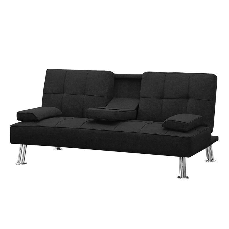 Modern Fabric Convertible Folding Futon Sofa Bed with Removable