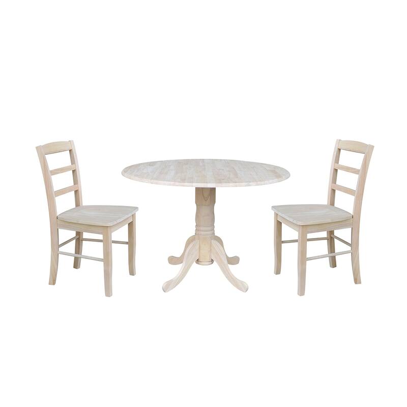 42" Dual Drop Leaf Table With 2 Madrid Chairs