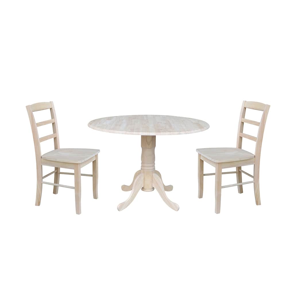 42" Dual Drop Leaf Table With 2 Madrid Chairs