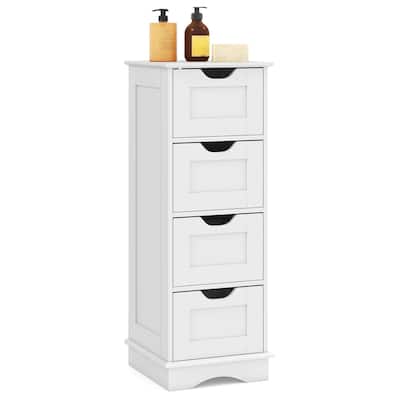 Costway Bathroom Storage Cabinet with 4 Drawers Cut-out Handles - See Details