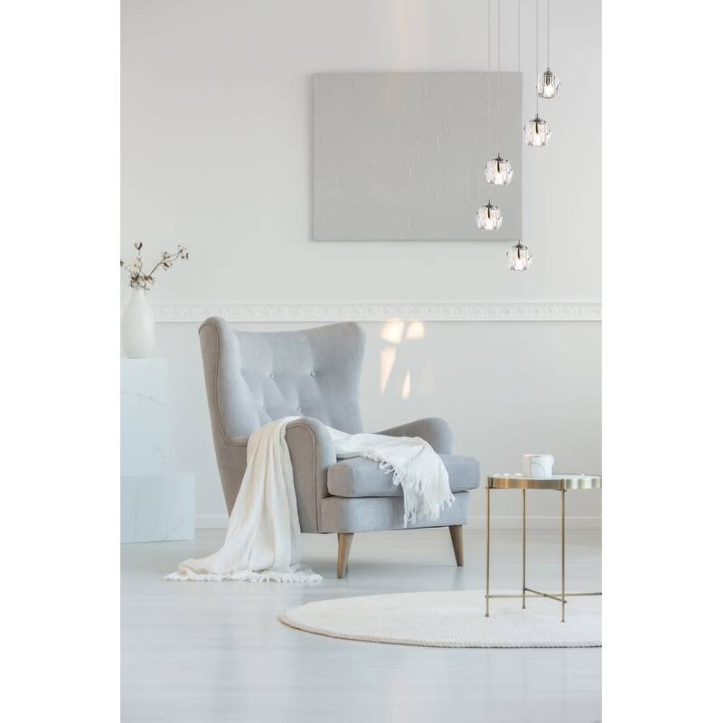 Elegant Lighting Eren 5 Light 12" Wide Crystal Multi Light Pendant