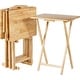 preview thumbnail 1 of 3, Foldable TV Dinner Tray Table with Storage Rack natural